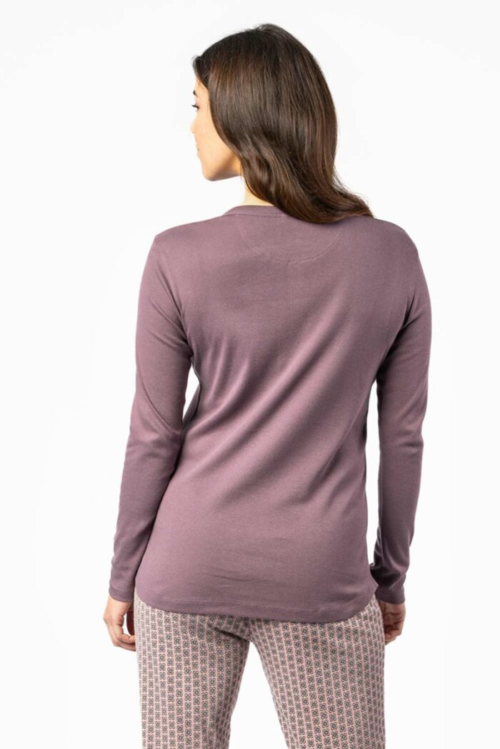 Slaapshirt lange mouw oudroze - Afbeelding 3