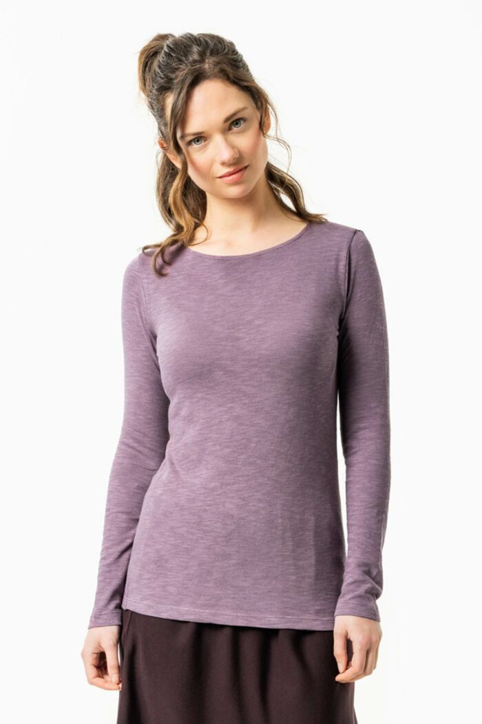 Oudroze longsleeve slub