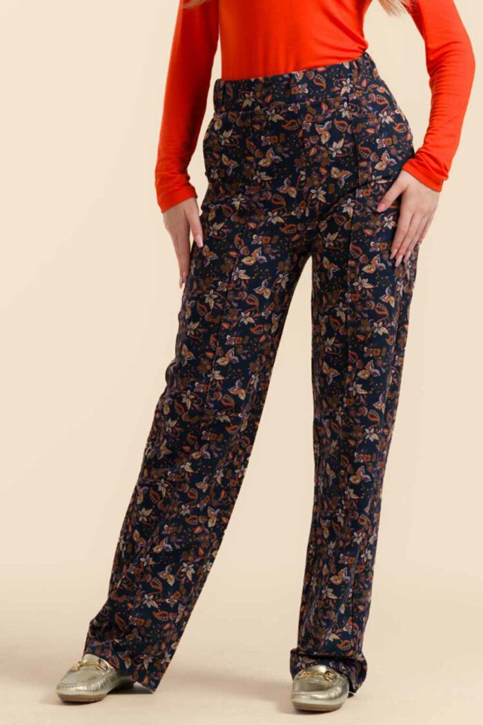 Rib velours broek paisley