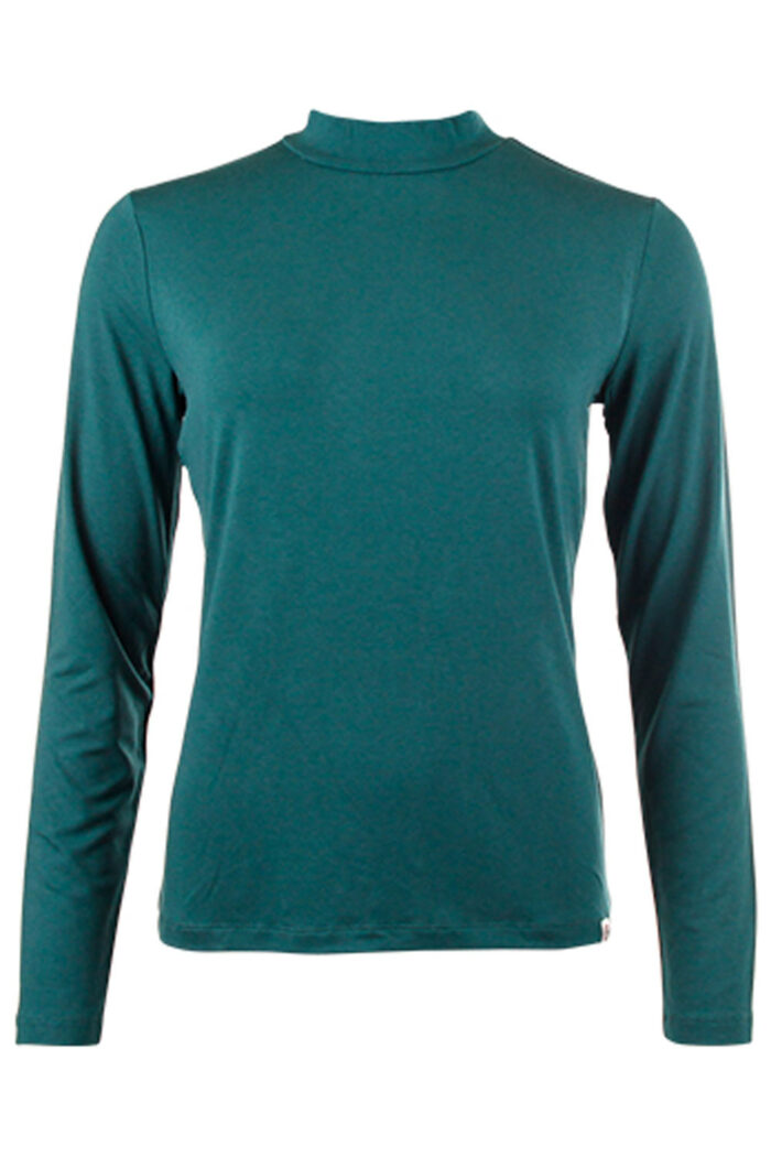 Shirt met opstaand boordje pinegreen
