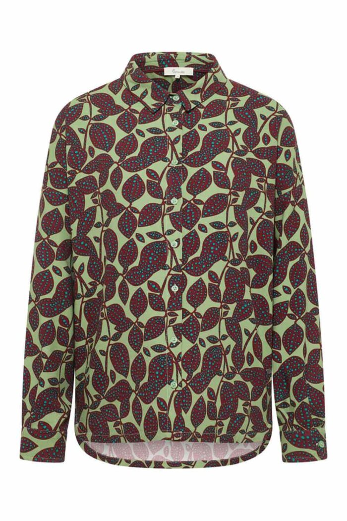 Oversized blouse met bladeren ecovero