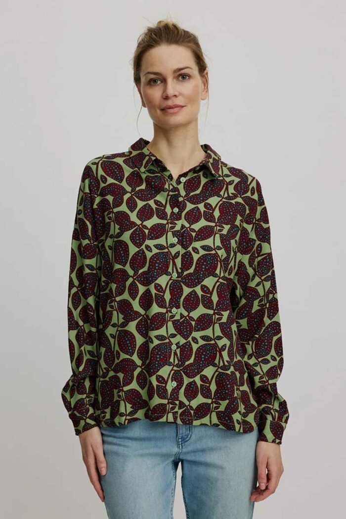 Oversized blouse met bladeren ecovero - Afbeelding 2