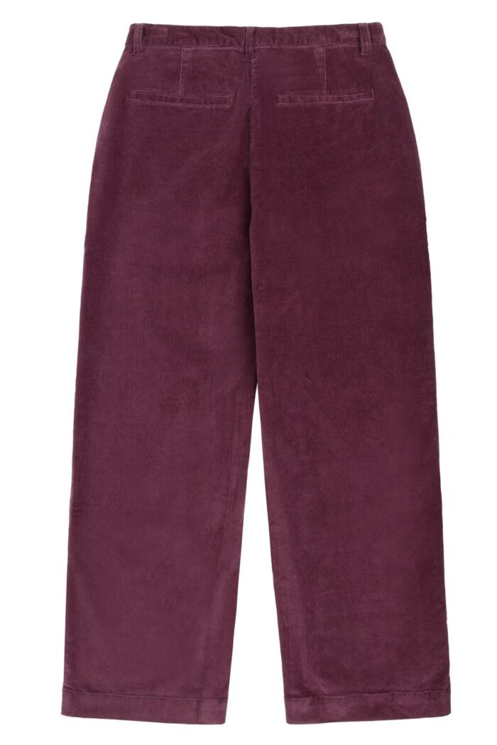 Ribbroek wijde rechte pijp bordeaux - Afbeelding 2