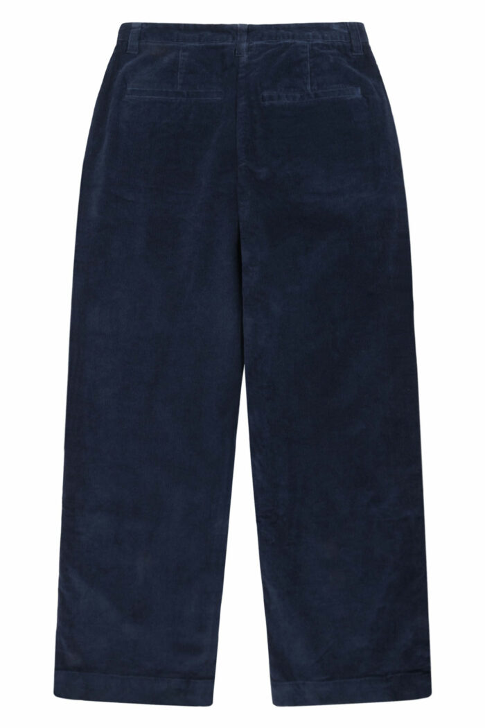 Ribbroek wijde rechte pijp donkerblauw - Afbeelding 2