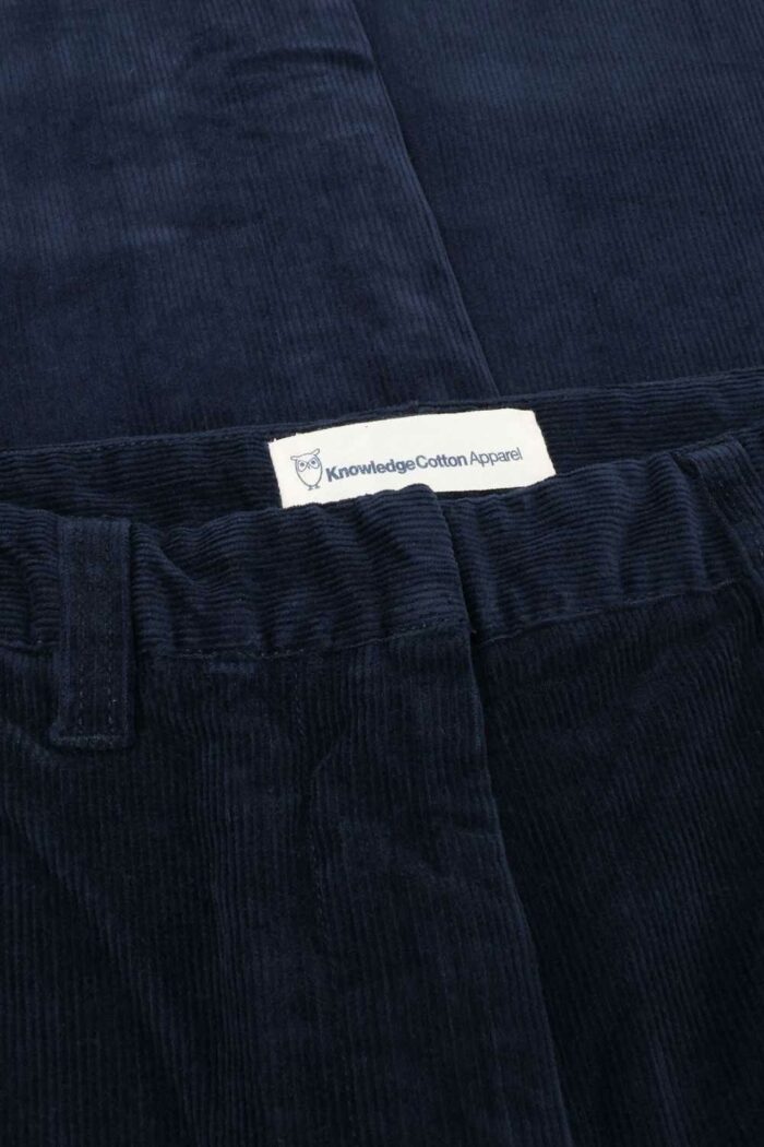 Ribbroek wijde rechte pijp donkerblauw - Afbeelding 3