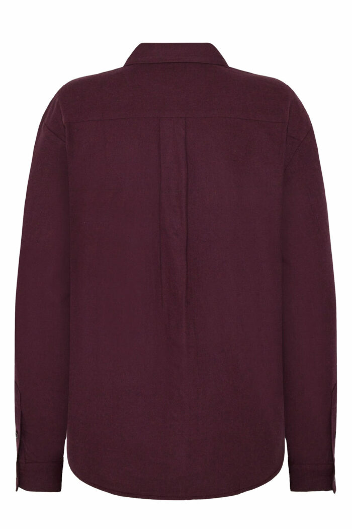 Flanellen overhemdblouse bordeaux - Afbeelding 3