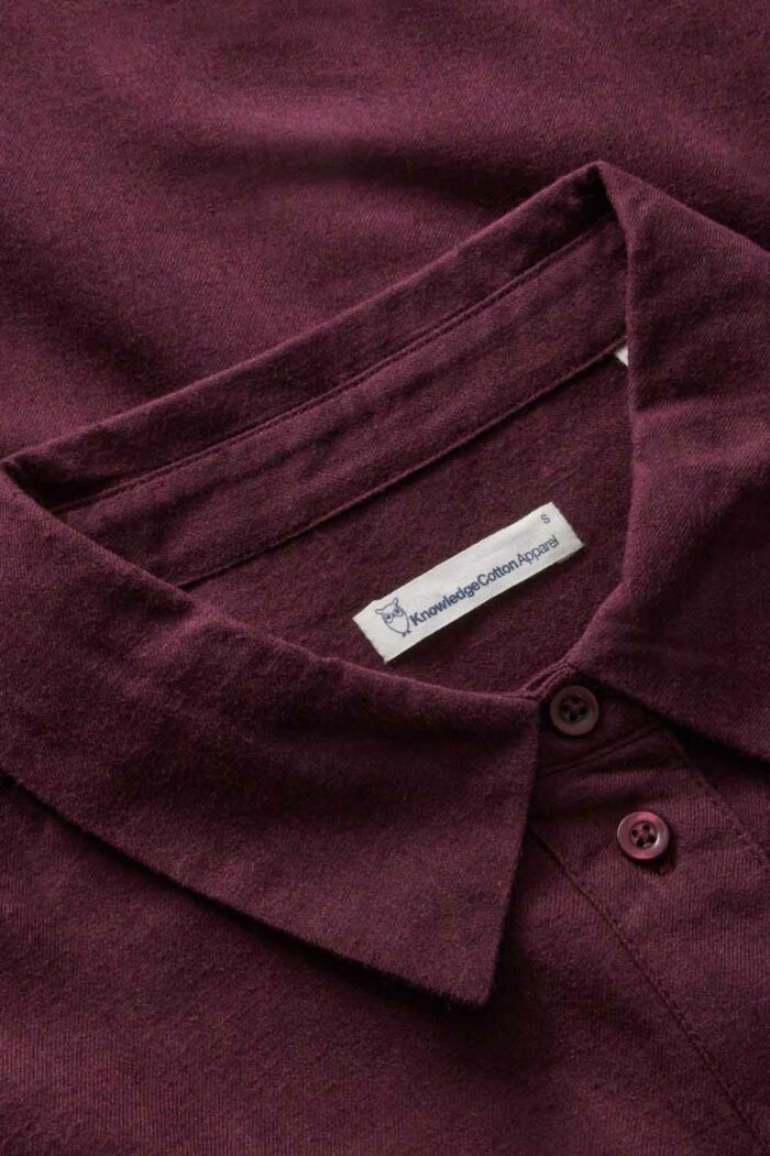 Flanellen overhemdblouse bordeaux - Afbeelding 4