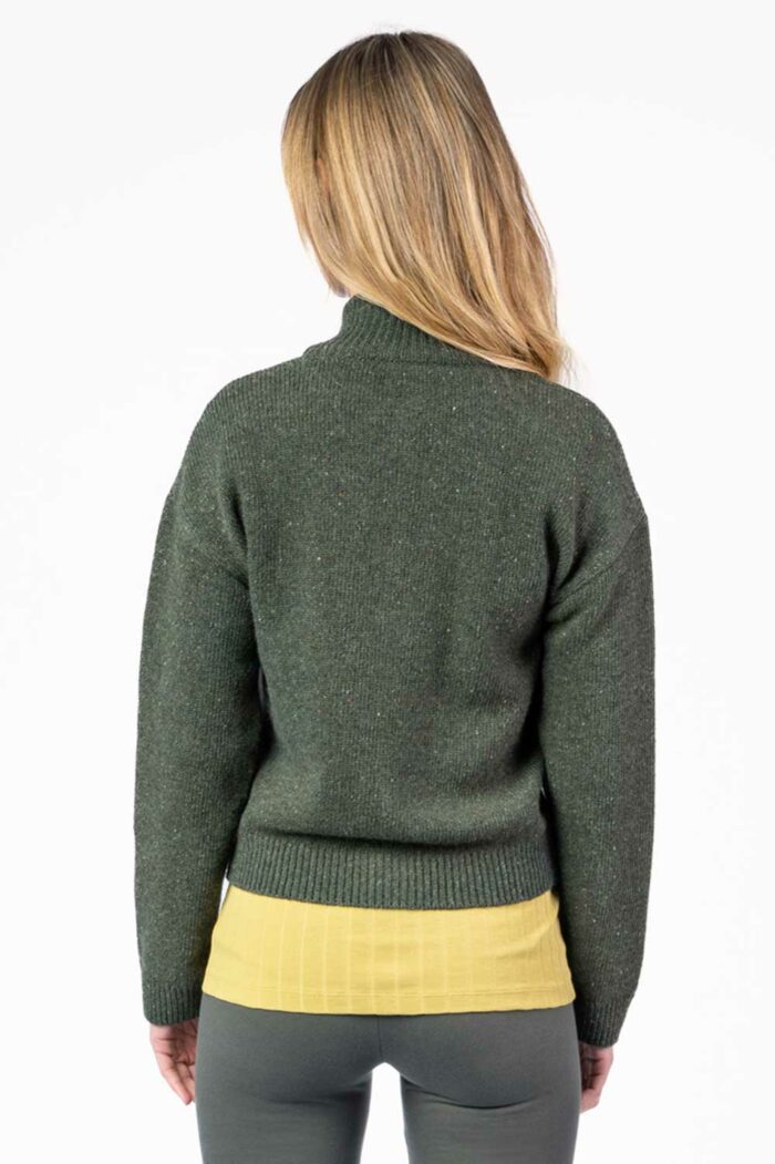 Kort wollen vest met knopen groen - Afbeelding 3