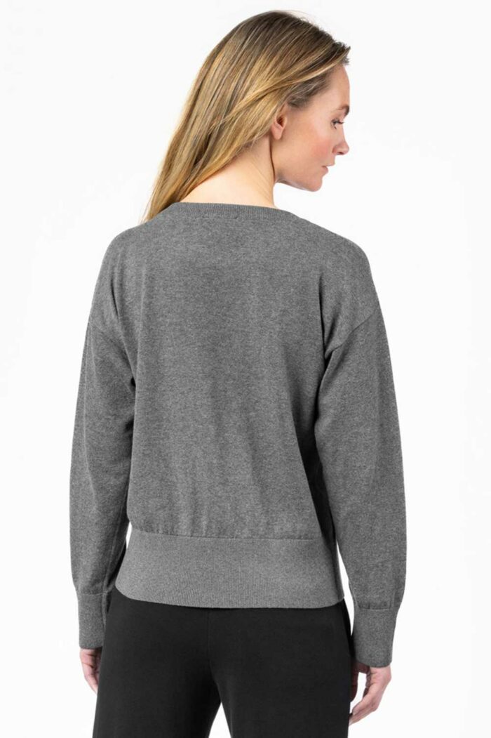 Grijze basic pullover - Afbeelding 2