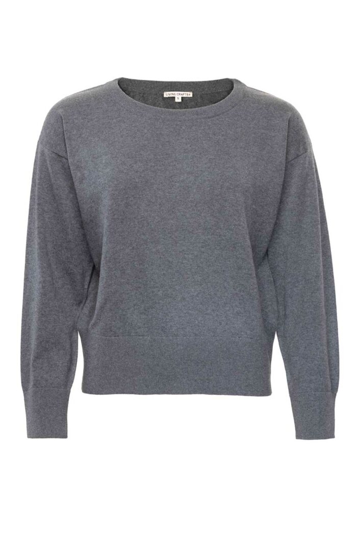Grijze basic pullover - Afbeelding 3