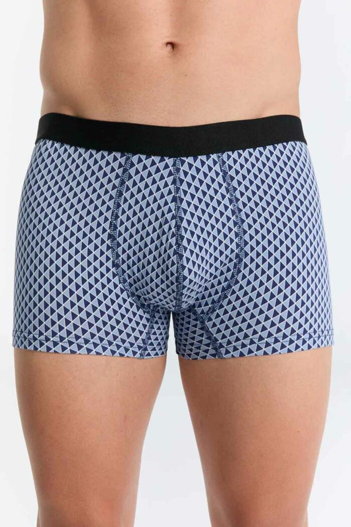 Boxer korte pijp geo blauw