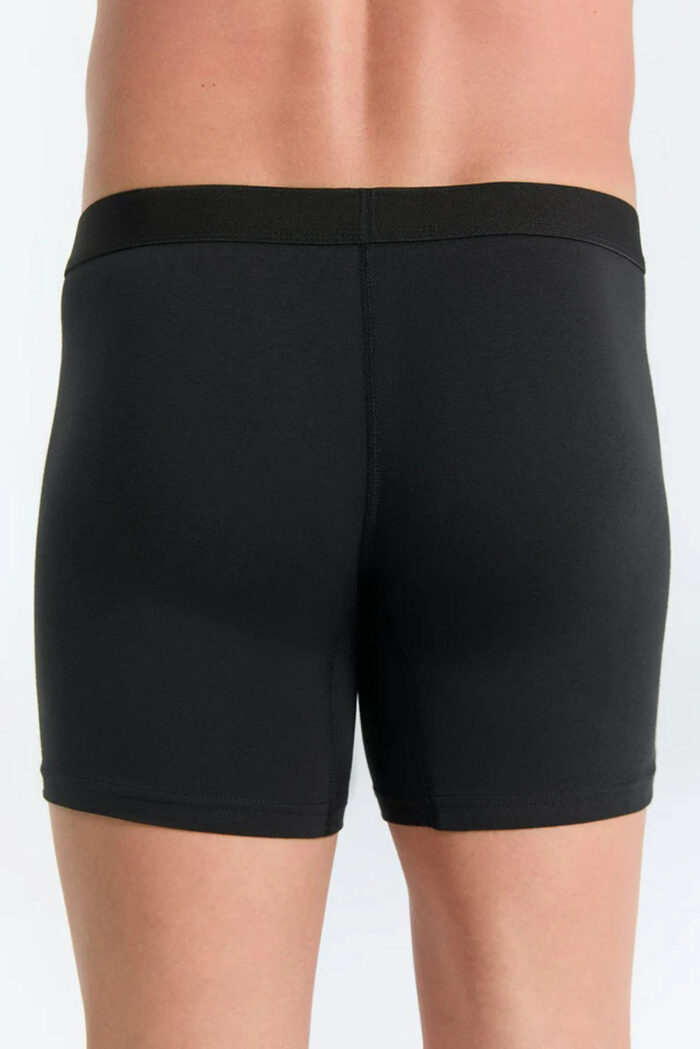 Boxershort lange pijp met gulp - zwart - Afbeelding 2