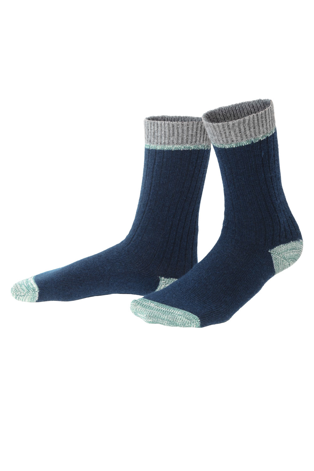 Wollen sokken met biokatoen donkerblauw