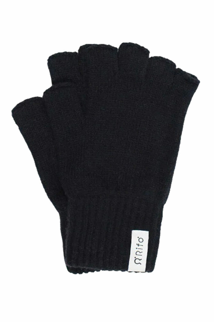 Dames Handschoenen zonder vingers zwart gerecyclede wol