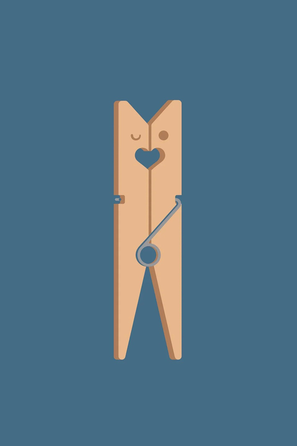 Blauw t-shirt ronde hals Hou me vast - Afbeelding 2