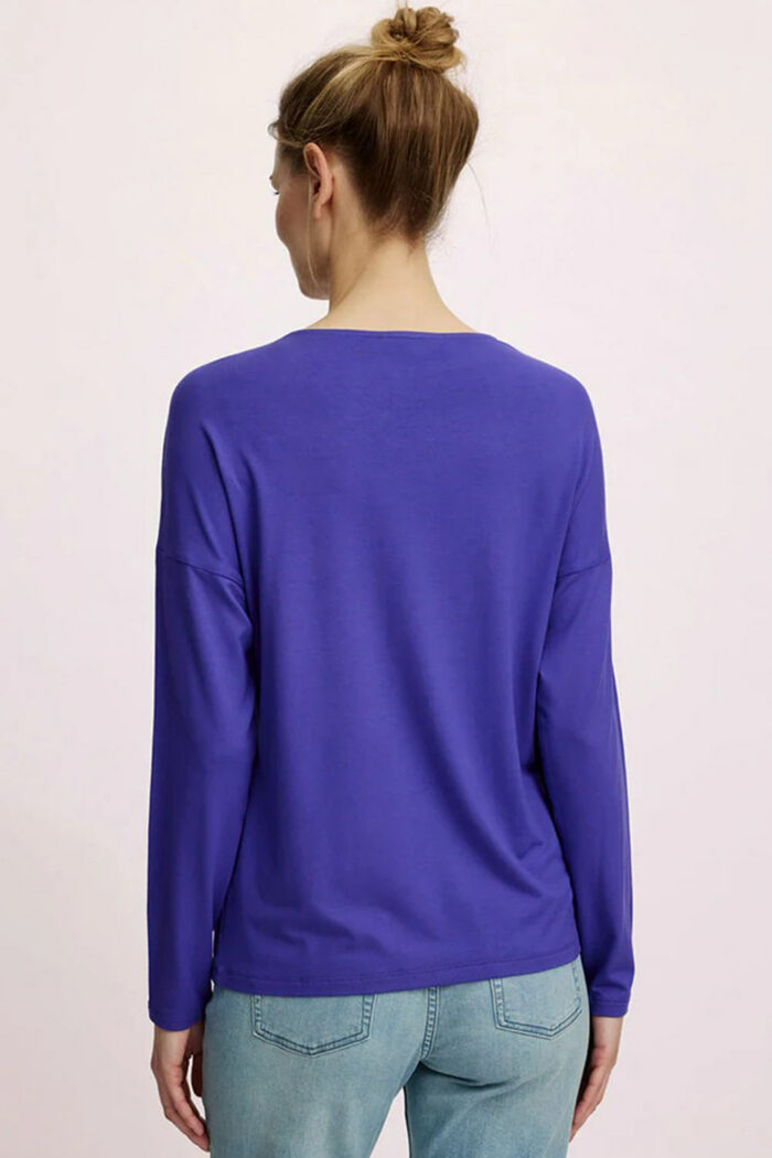 Wijde longsleeve Ecovero paars - Afbeelding 2