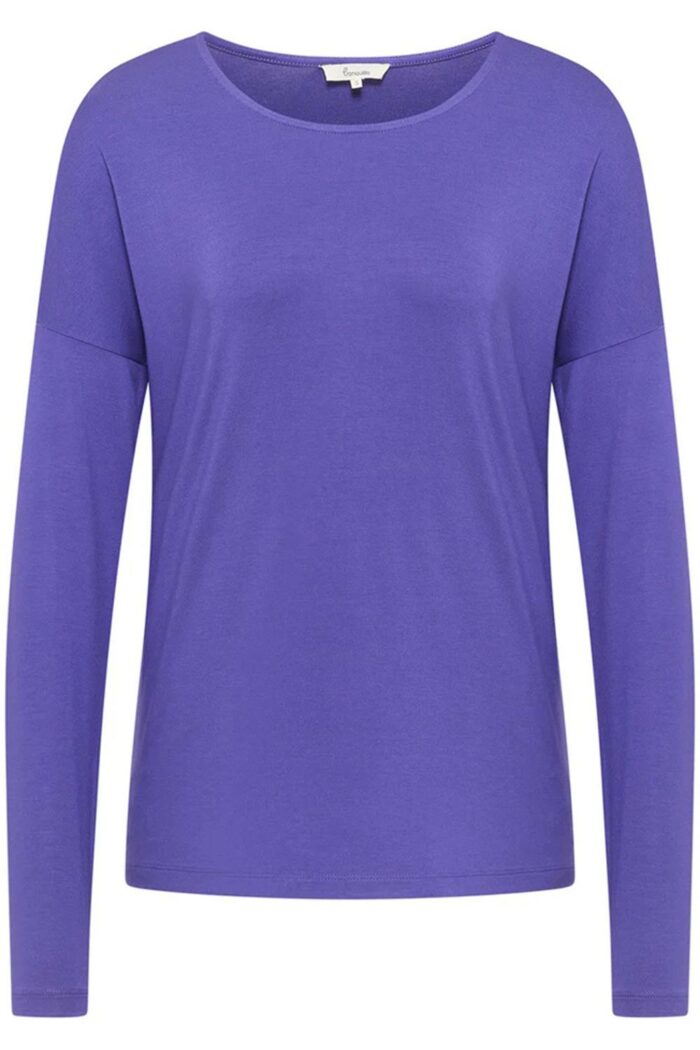 Wijde longsleeve Ecovero paars - Afbeelding 3
