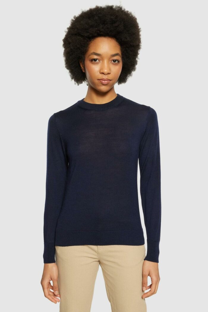 Trui bio merinowol donkerblauw