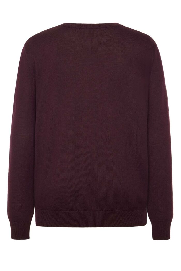 Aubergine trui merinowol - Afbeelding 2
