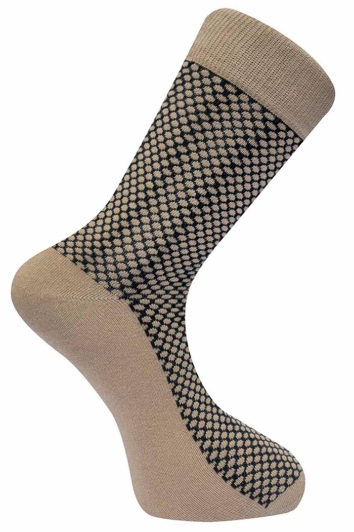 Sokken beige met zwart gestipt
