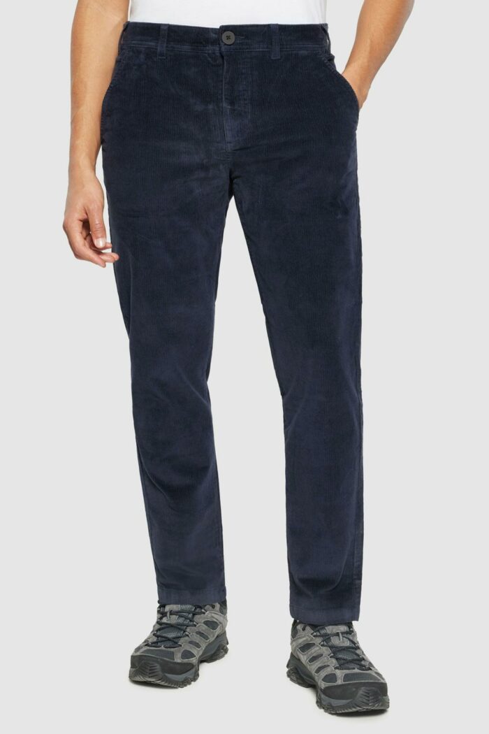 Chinobroek biokatoen rib donkerblauw - Afbeelding 2