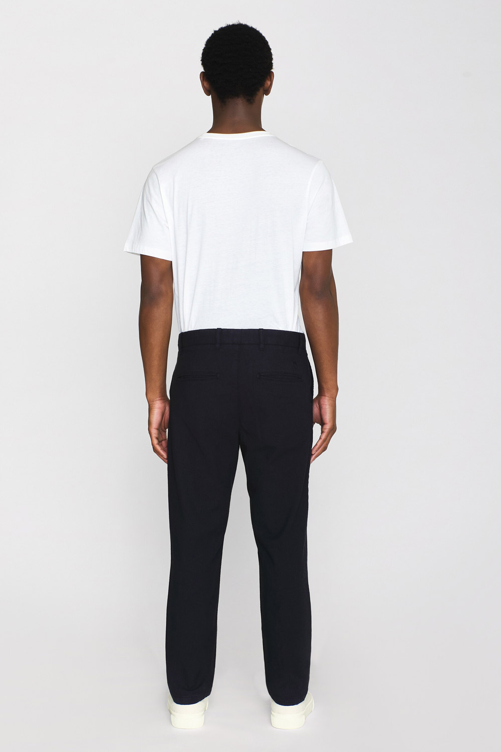 Flanellen chino broek donkerblauw - Afbeelding 3