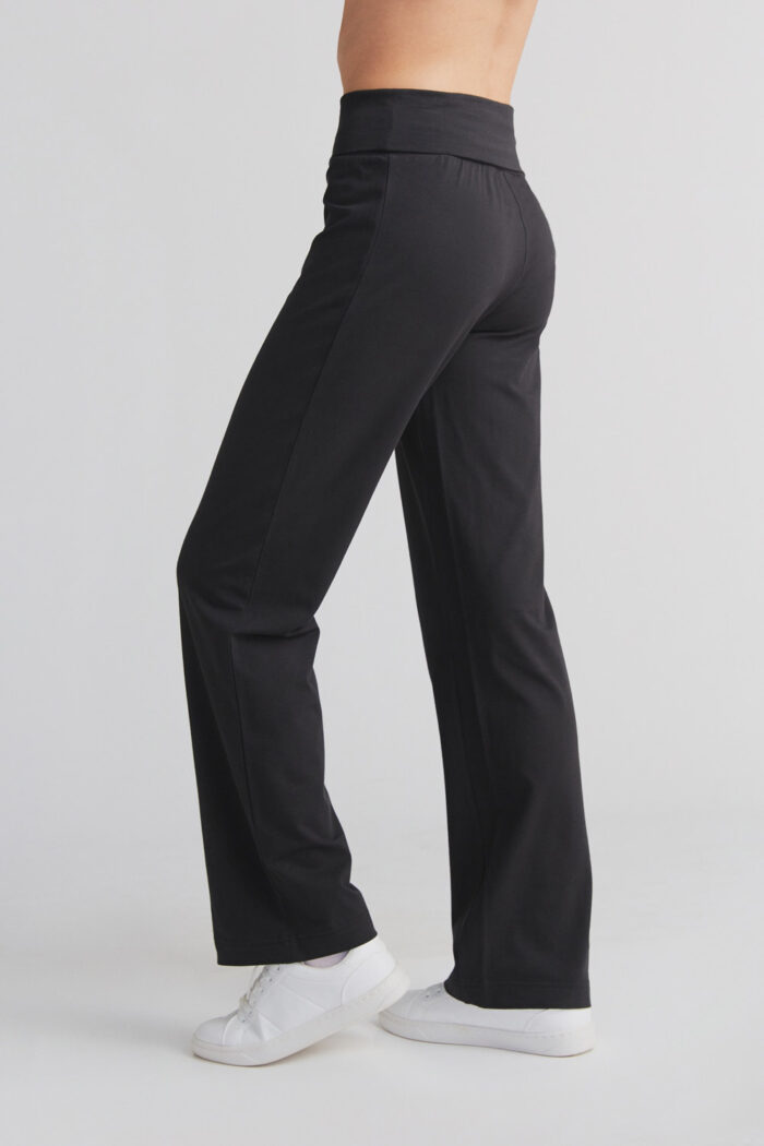 Tricot broek recht en brede band zwart