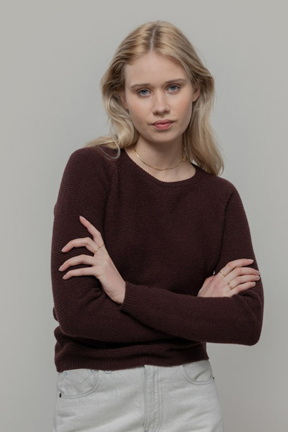 Bruine trui recycled kasjmier