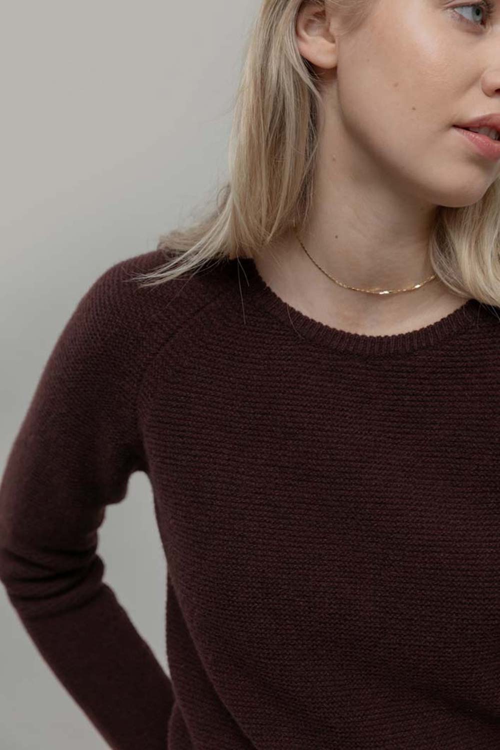 Bruine trui recycled kasjmier - Afbeelding 2