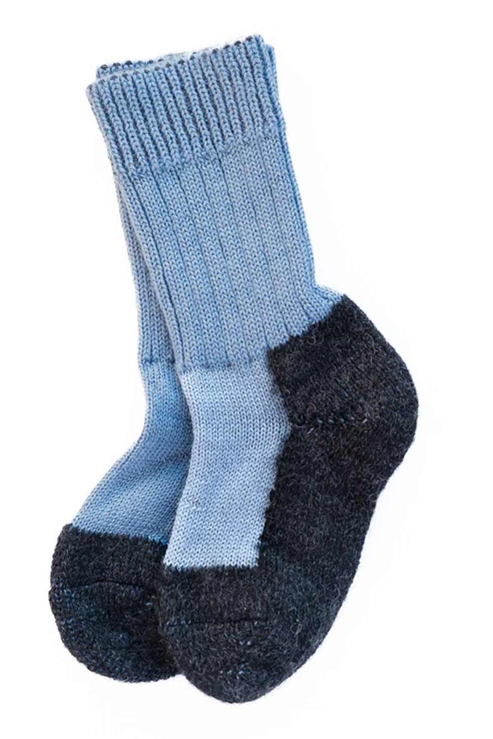 Kinder wandelsokken 100% wol lichtblauw
