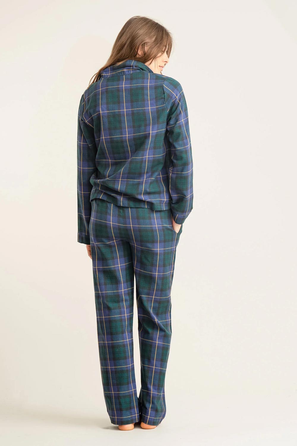 Flanellen pyjama ruit donkergroen - Afbeelding 2