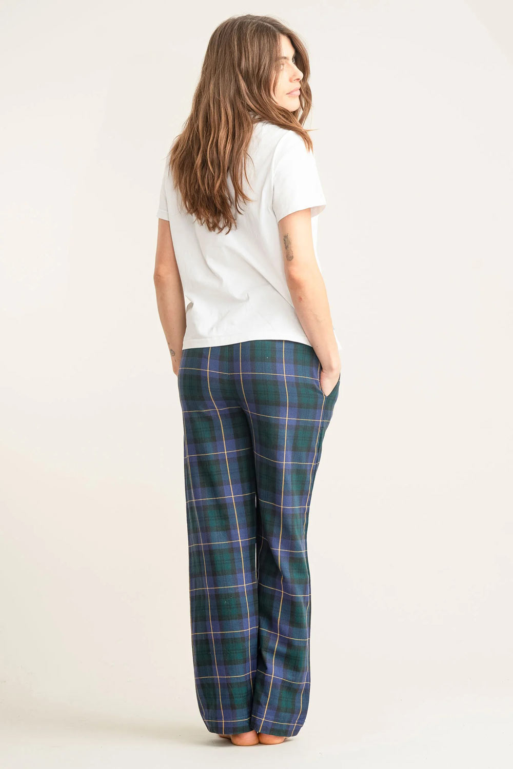 Flanellen pyjamabroek ruit donkergroen - Afbeelding 2