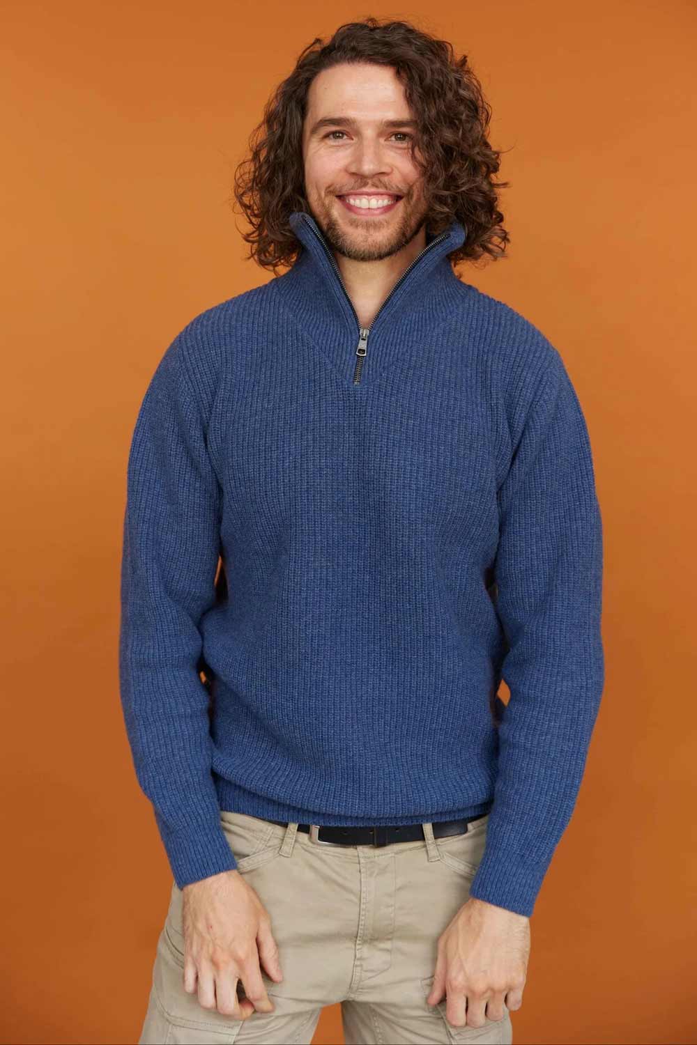 Schipperstrui gerecyclede wol blauw - Afbeelding 2