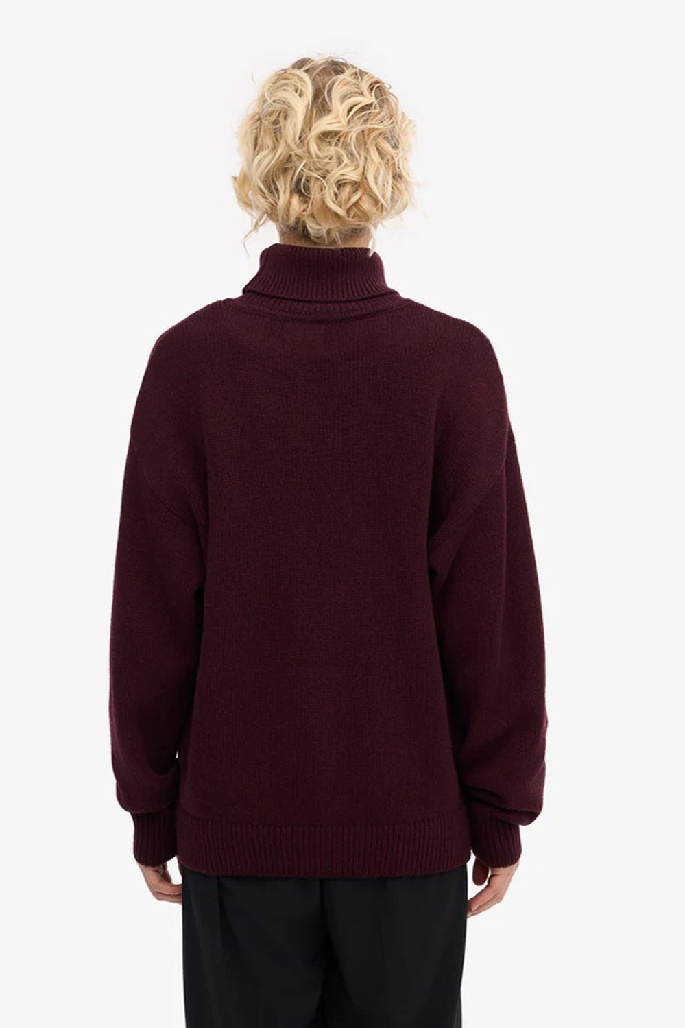 Merinowollen coltrui bordeauxrood - Afbeelding 3