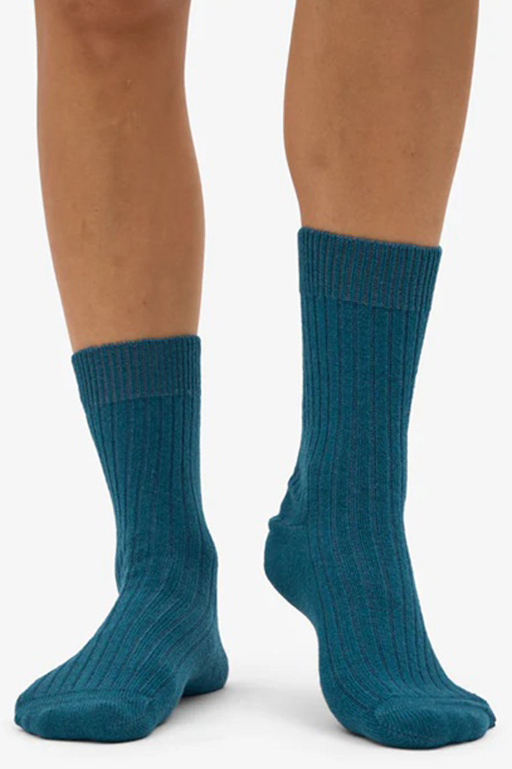 sokken recyclede wol met biokatoen petrol