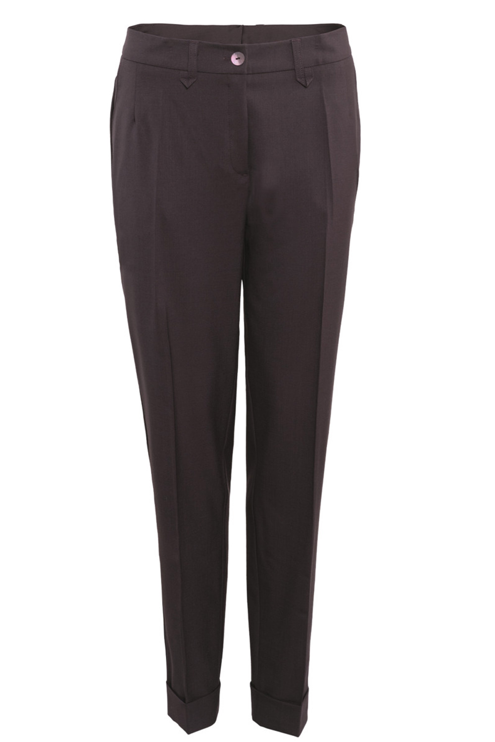 Dunne wollen broek aubergine - Afbeelding 2