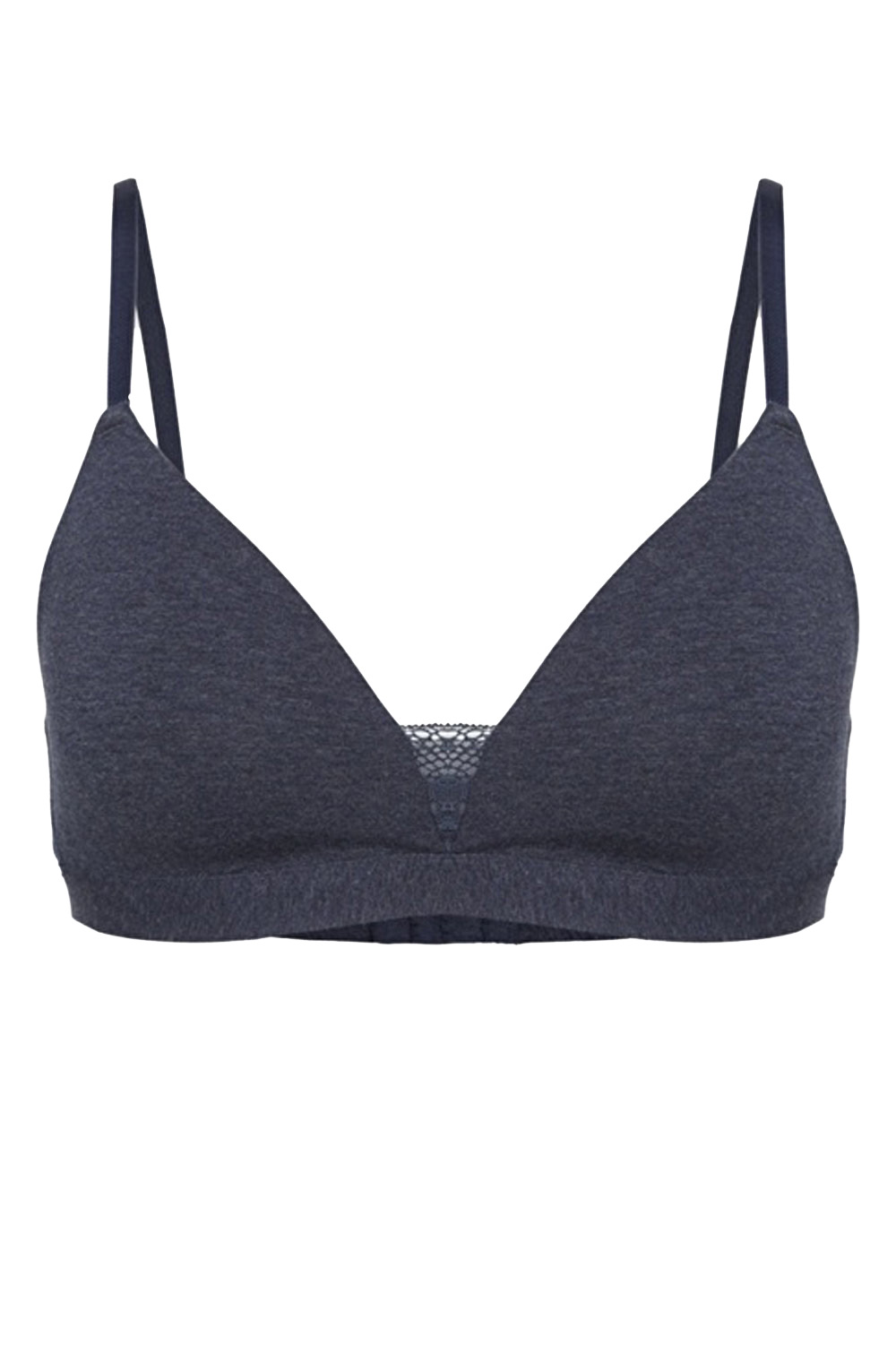 BH met kant melange blauw