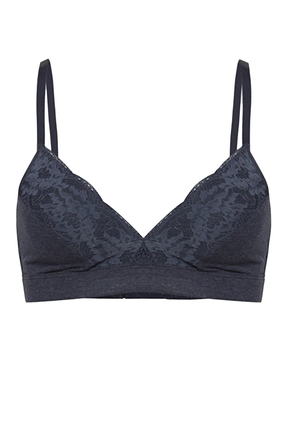 Zachte BH met kant melange blauw