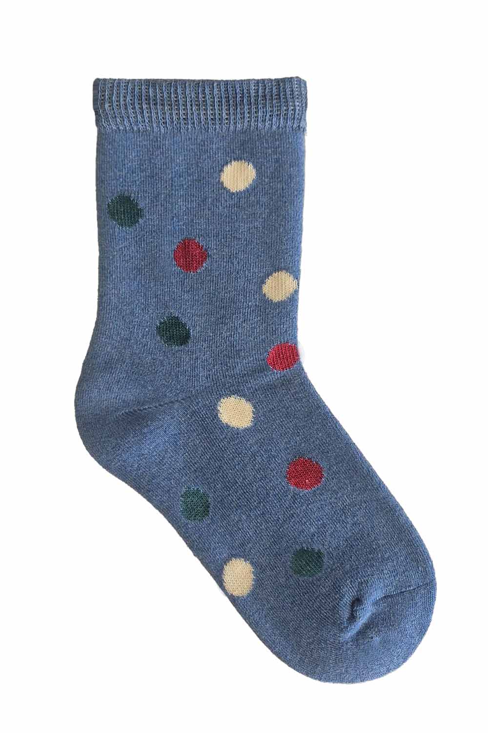 Kindersokken blauw met stippen