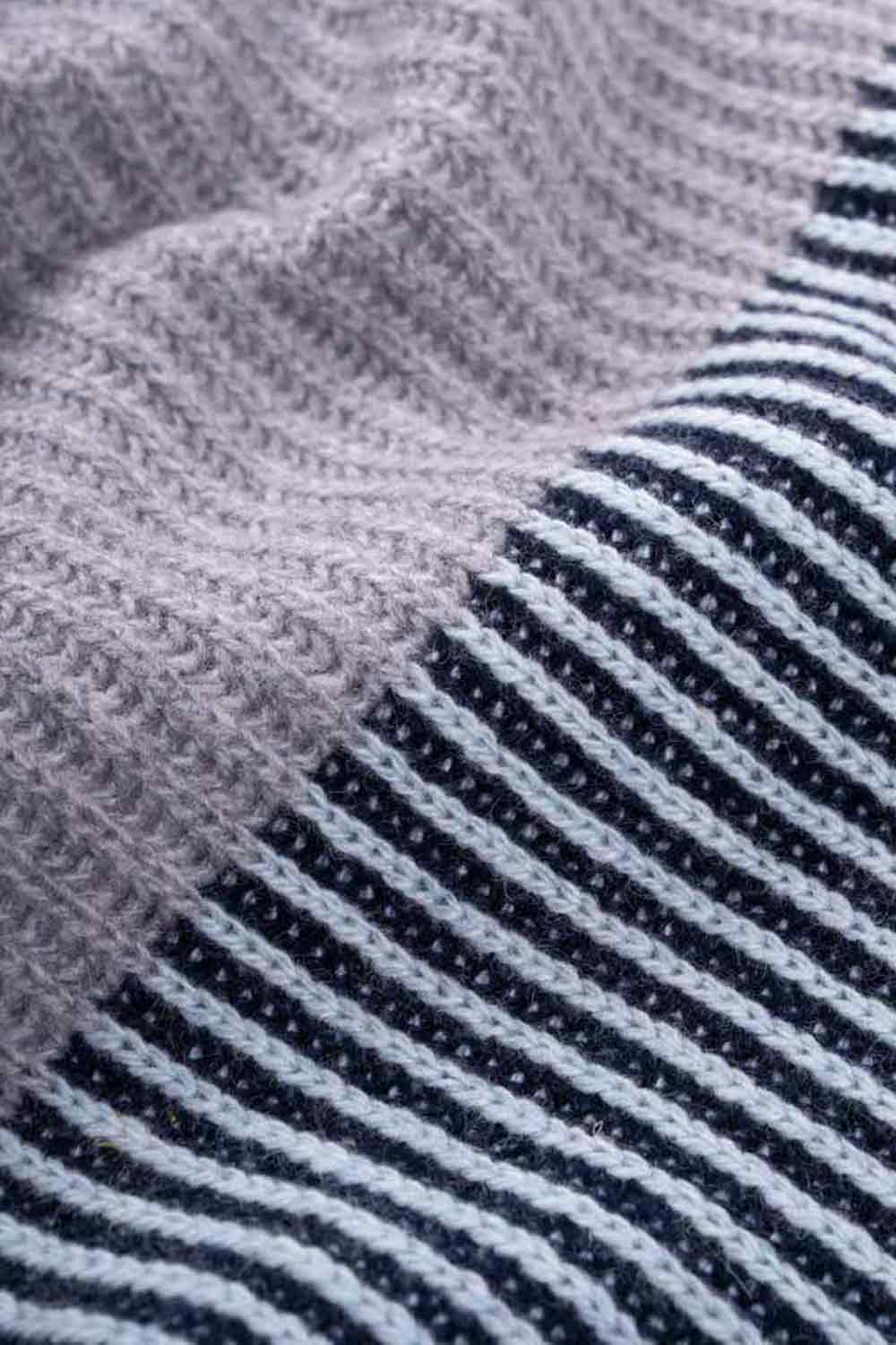 Sjaal gerecycled kasjmier grijs blauw - Afbeelding 5