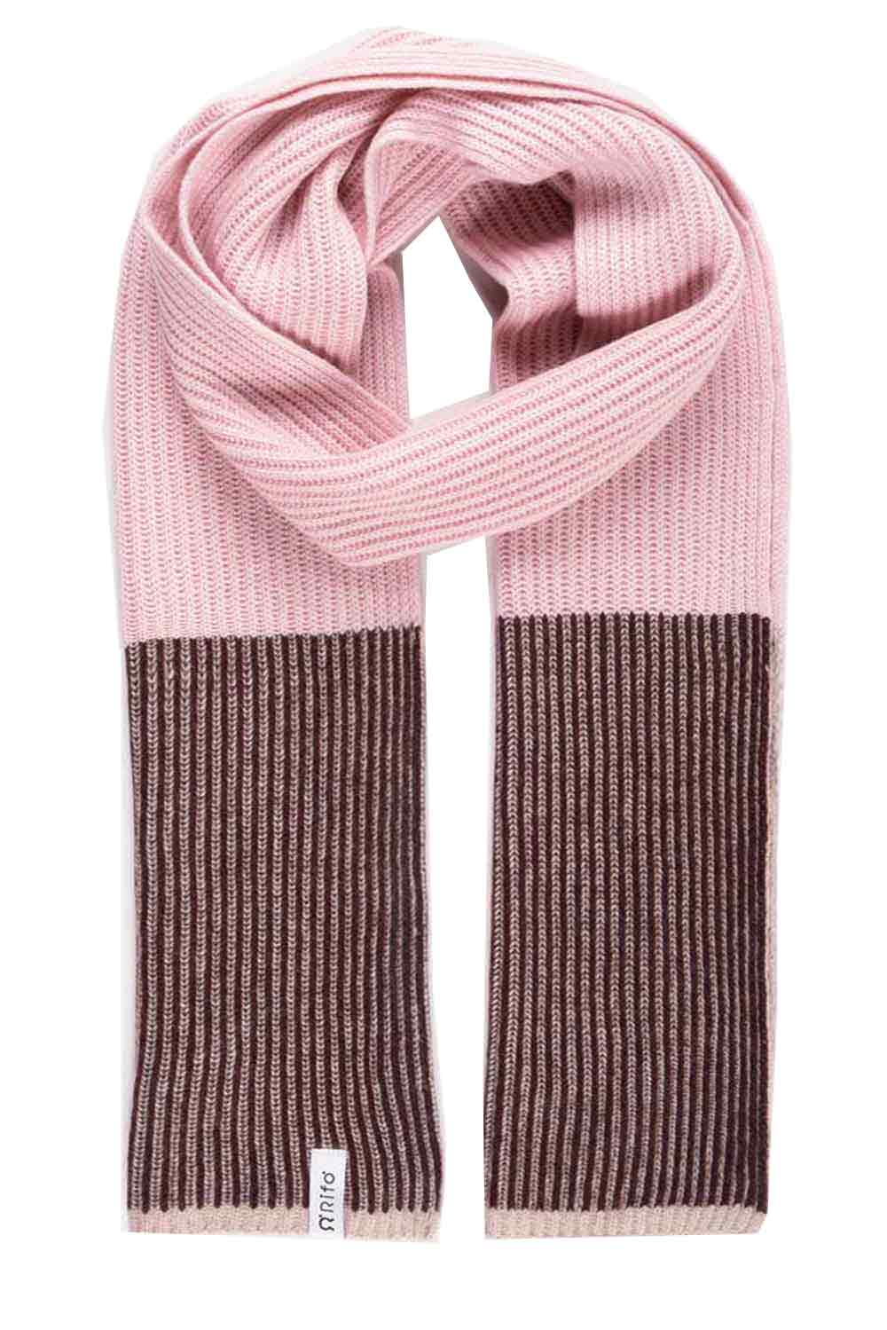 Sjaal gerecycled kasjmier roze beige bruin