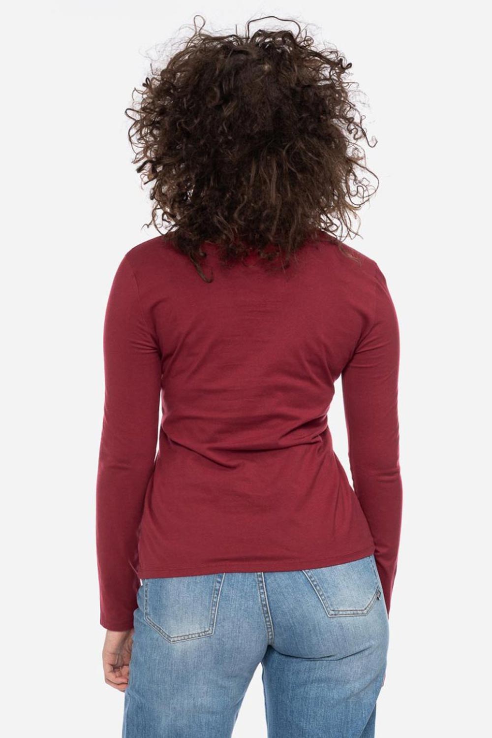 Basic longsleeve ronde hals 100% biokatoen rood - Afbeelding 2