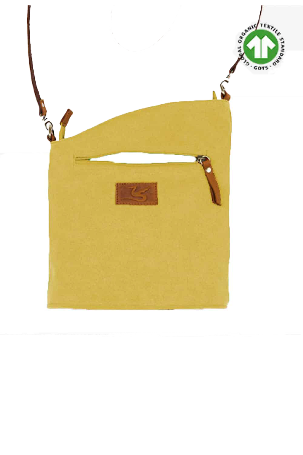 Canvas tasje met golf geel