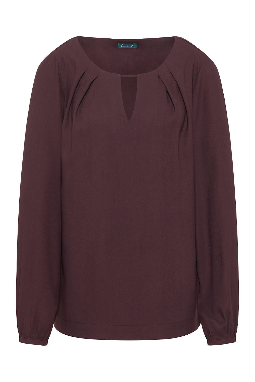 Effen blouse ecovero aubergine - Afbeelding 4
