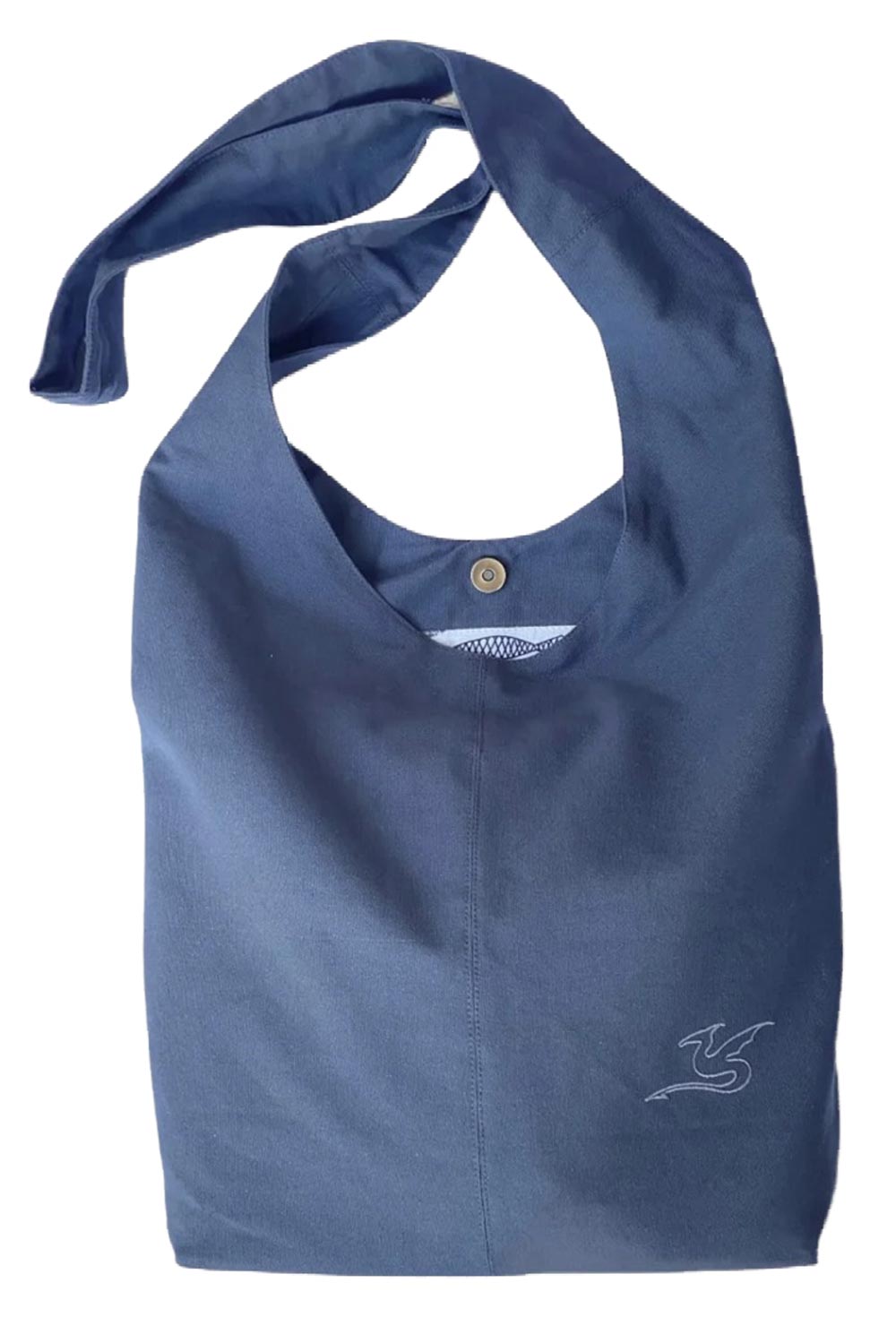 Schoudertas katoen canvas blauw