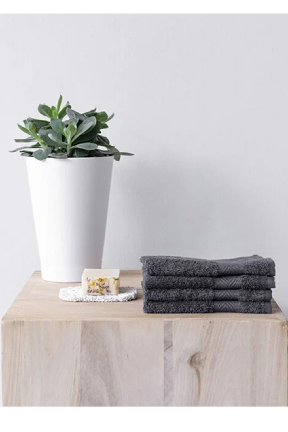 Gezichtsdoekje/gastendoekje Antraciet 30x30 - Afbeelding 2