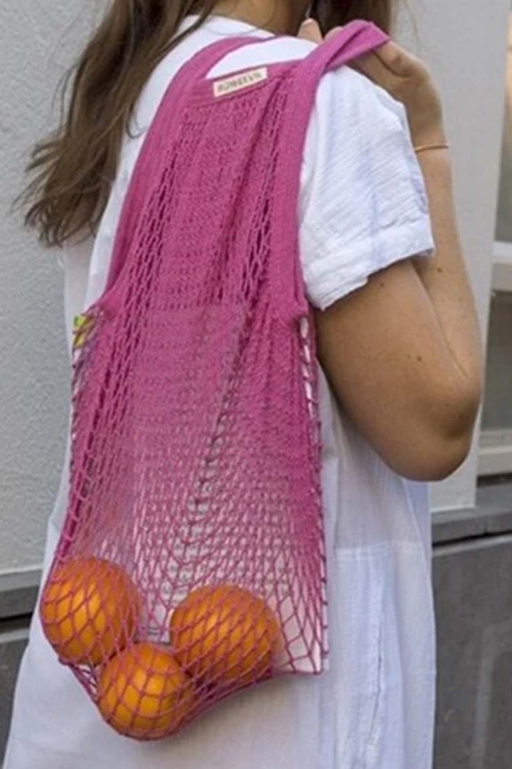 Nettasje van biokatoen roze - Afbeelding 2