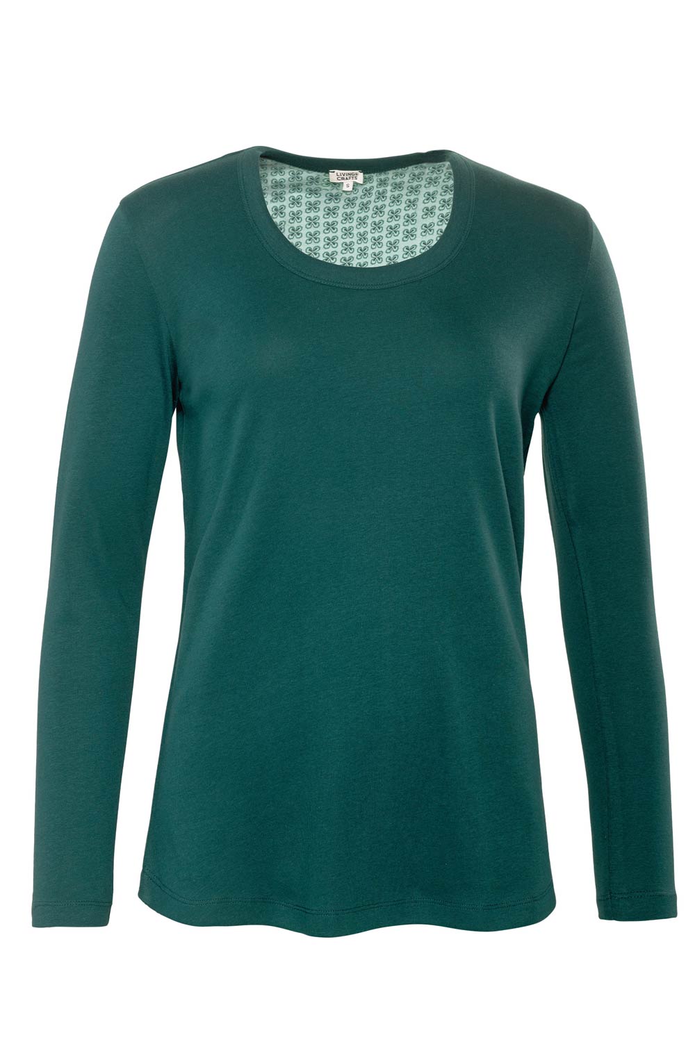 Slaapshirt lange mouw donkergroen - Afbeelding 2