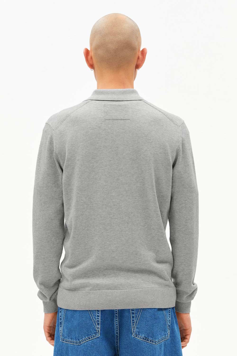 Polotrui gebreid 100% biologisch katoen zilvergrijs - Afbeelding 3