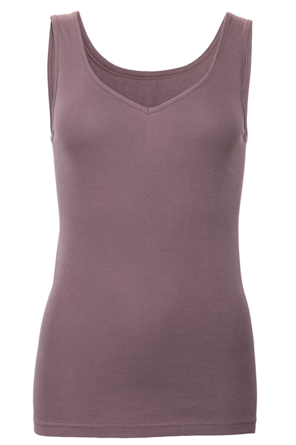Hemd V-hals 100% biokatoen mauve